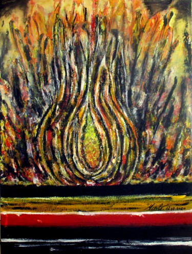 Painting titled "The core of the fir…" by Marianne Charlotte Mylonas-Svikovsky (Marlo), Original Artwork, Acrylic