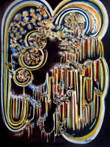Malerei mit dem Titel "CORONA ... BACK TO…" von Marianne Charlotte Mylonas-Svikovsky (Marlo), Original-Kunstwerk, Acryl