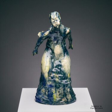 Sculptuur getiteld "Wind" door Olga Myltseva, Origineel Kunstwerk, Klei