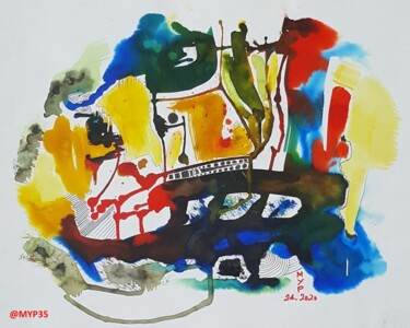Картина под названием "N° 24" - Marie-Paule Jouin (MYP), Подлинное произведение искусства, Чернила