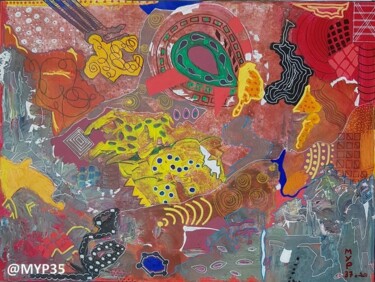 Peinture intitulée "N° 37 # 1" par Marie-Paule Jouin (MYP), Œuvre d'art originale, Acrylique Monté sur Autre panneau rigide