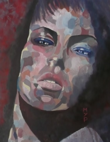 Painting titled "LUCIE" by Marie-Paule Jouin (MYP), Original Artwork, Oil Mounted on Other rigid panel