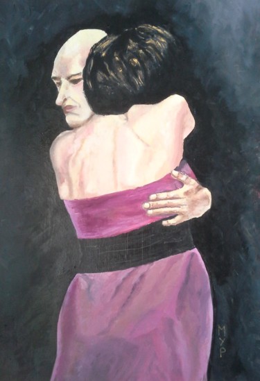 Peinture intitulée "ÉTREINTE" par Marie-Paule Jouin (MYP), Œuvre d'art originale, Huile