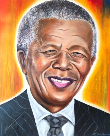 Painting titled "Mandela's Time" by Myriam Andrew, Original Artwork, Acrylic