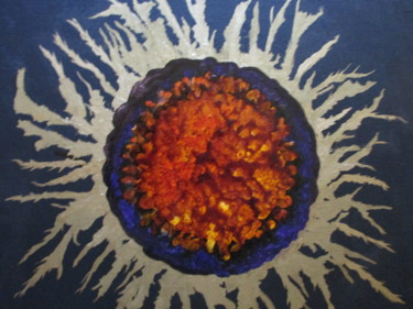 Painting titled "soleil,fleur?" by Arainis, Original Artwork, Acrylic