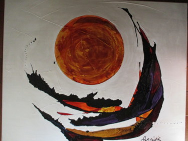 Peinture intitulée "barque au couchant" par Arainis, Œuvre d'art originale, Acrylique