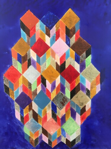 Peinture intitulée "Les formes dans leu…" par Audran, Œuvre d'art originale, Pigments