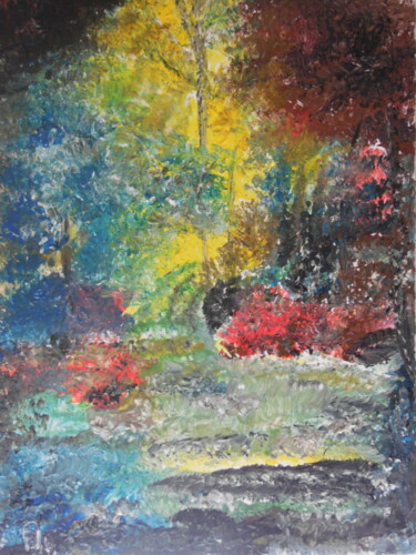 Pintura intitulada "La visite du soleil" por Audran, Obras de arte originais, Acrílico