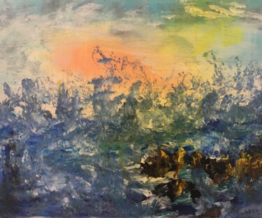 Pintura intitulada "La force des vagues" por Audran, Obras de arte originais, Acrílico