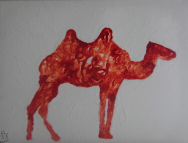 Schilderij getiteld "Le chameau du désert" door Audran, Origineel Kunstwerk, pigmenten