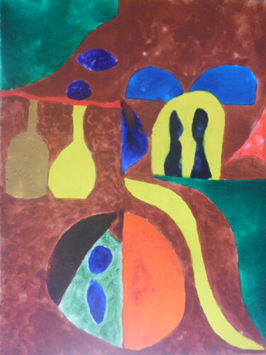 Peinture intitulée "La convivialité" par Audran, Œuvre d'art originale, Pigments