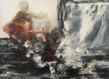 Schilderij getiteld "Les enfant de la gu…" door Audran, Origineel Kunstwerk, Olie