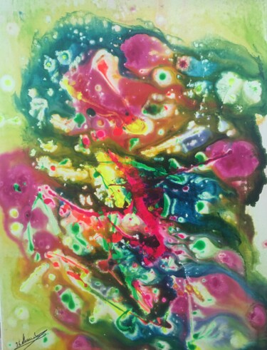Pintura intitulada "Explosion de joie e…" por Audran, Obras de arte originais, Acrílico