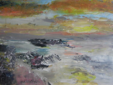 Peinture intitulée "Une mer d'huile" par Audran, Œuvre d'art originale, Acrylique