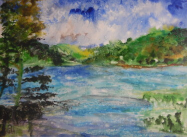Peinture intitulée "La danse du lac" par Audran, Œuvre d'art originale, Pigments