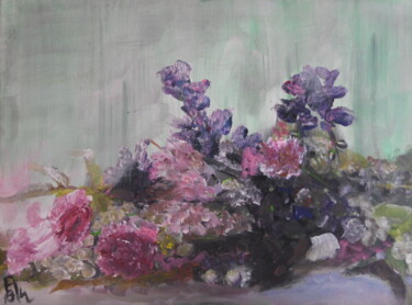Картина под названием "Un bouquet de fleur…" - Audran, Подлинное произведение искусства, Акрил