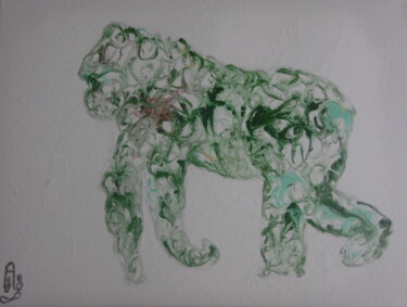 Malerei mit dem Titel "Le gorille de la ju…" von Audran, Original-Kunstwerk, Pigmente