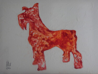 Schilderij getiteld "Le chien fier" door Audran, Origineel Kunstwerk, pigmenten