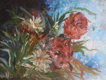 Картина под названием "Un bouquet de décou…" - Audran, Подлинное произведение искусства, Акрил