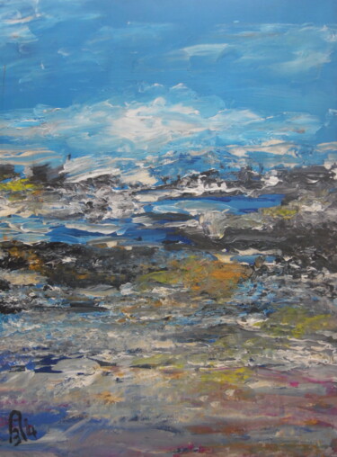 Painting titled "Quand la mer se ret…" by Audran, Original Artwork, Acrylic