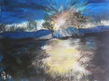 Painting titled "Le soleil parle à l…" by Audran, Original Artwork, Acrylic