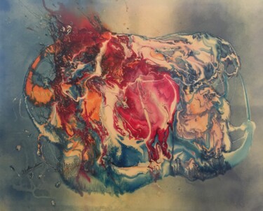 Peinture intitulée "L'esprit du toro le…" par Audran, Œuvre d'art originale, Acrylique