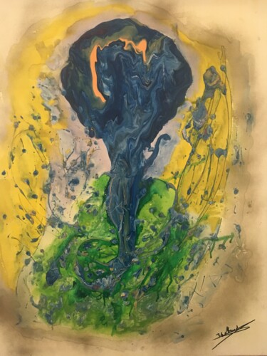 Painting titled "l'explosion nucléai…" by Audran, Original Artwork, Acrylic