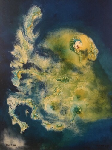 Malerei mit dem Titel "Le sage qui nous gu…" von Audran, Original-Kunstwerk, Öl