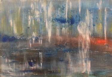 Картина под названием "La pluie tombe sur…" - Audran, Подлинное произведение искусства, Акрил