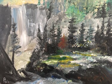 Pintura intitulada "La forêt près du to…" por Audran, Obras de arte originais, Acrílico