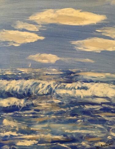 Pintura intitulada "Les vagues de la mer" por Audran, Obras de arte originais, Acrílico