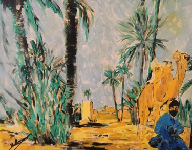 Peinture intitulée "Une oasis dans le d…" par Audran, Œuvre d'art originale, Acrylique
