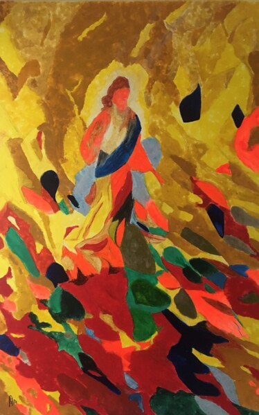Peinture intitulée "La résurrection" par Audran, Œuvre d'art originale, Pigments