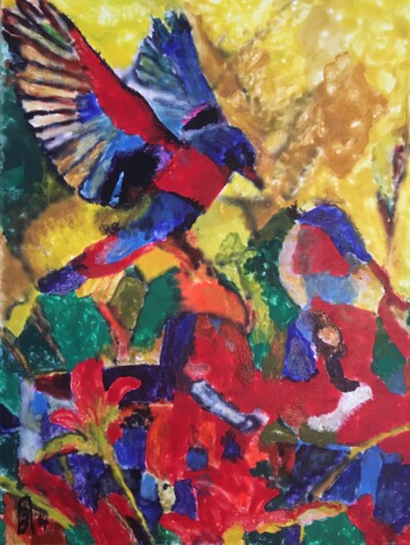 Pintura intitulada "La parade amoureuse" por Audran, Obras de arte originais, Pigmentos