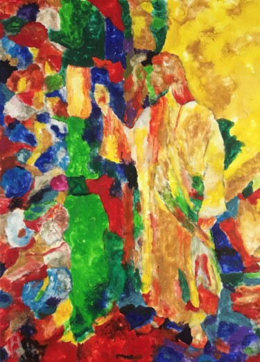 Malarstwo zatytułowany „Le chemin de Compos…” autorstwa Audran, Oryginalna praca, Pigmenty