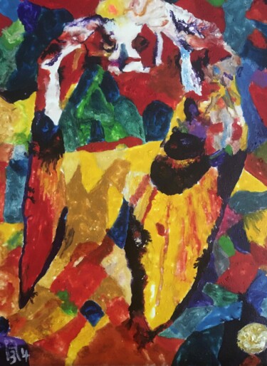 Pintura intitulada "Vol d'un rapace" por Audran, Obras de arte originais, Pigmentos