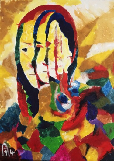 Peinture intitulée "La femme aux multip…" par Audran, Œuvre d'art originale, Pigments