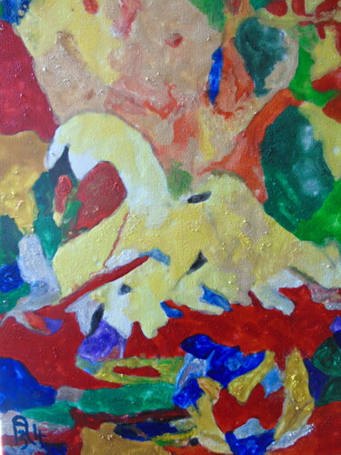 Peinture intitulée "Le cygne du lac" par Audran, Œuvre d'art originale, Pigments