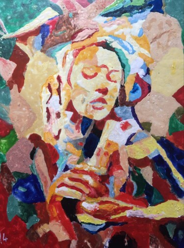 Peinture intitulée "Les sentiments d'un…" par Audran, Œuvre d'art originale, Pigments