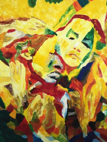 Peinture intitulée "La tendresse 2" par Audran, Œuvre d'art originale, Pigments