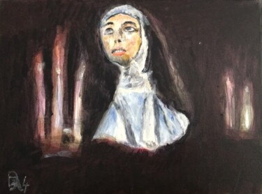 Ζωγραφική με τίτλο "La prière" από Audran, Αυθεντικά έργα τέχνης, Χρωστικές ουσίες