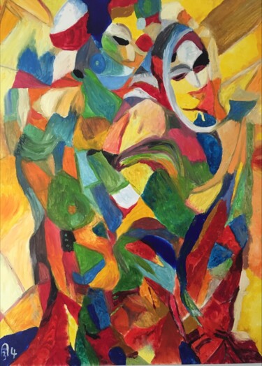 Painting titled "La richesse féminin…" by Audran, Original Artwork, Oil