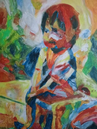 Painting titled "L'enfant roi" by Audran, Original Artwork, Acrylic