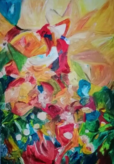 Painting titled "Regarde toujours ve…" by Audran, Original Artwork, Acrylic