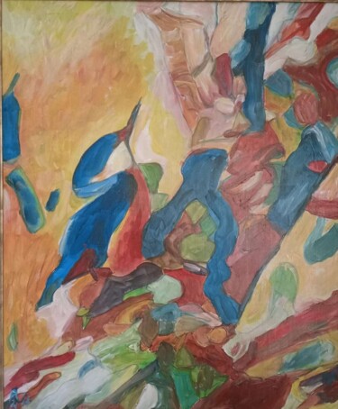 Painting titled ""L'Oiseau qui Parle…" by Audran, Original Artwork, Acrylic