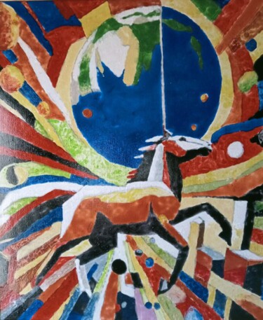 Painting titled ""L'Épopée Céleste :…" by Audran, Original Artwork, Tempera