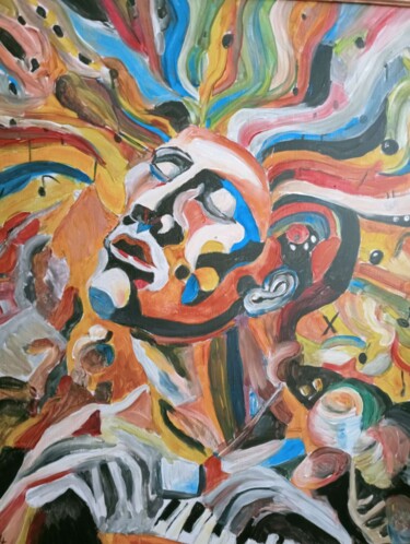 Malarstwo zatytułowany „La musique dans la…” autorstwa Audran, Oryginalna praca, Pigmenty