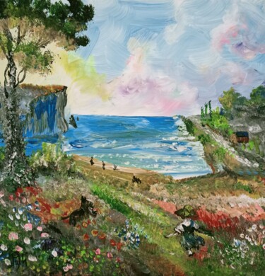 Painting titled "La mer de mon enfan…" by Audran, Original Artwork, Acrylic