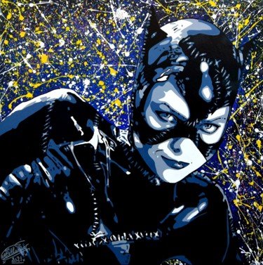 Painting titled "CATWOMAN" by Myriam Bellanger, Original Artwork, Acrylic