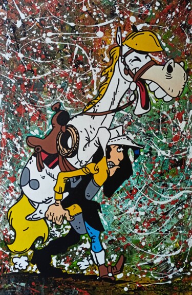 Peinture intitulée "LUCKY LUKE" par Myriam Bellanger, Œuvre d'art originale, Acrylique